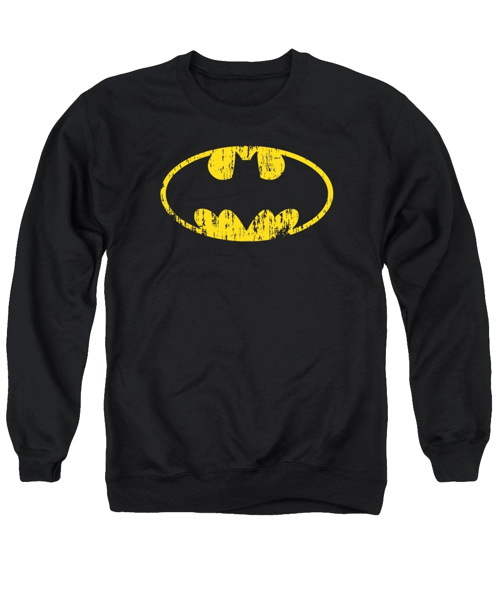 Batman Classic Logo Distressed - Men's Crewneck Sweatshirt Men's Crewneck Sweatshirt Batman   