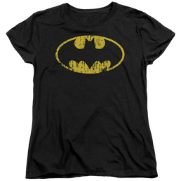 Batman Classic Logo Distressed - Women's T-Shirt Women's T-Shirt Batman   