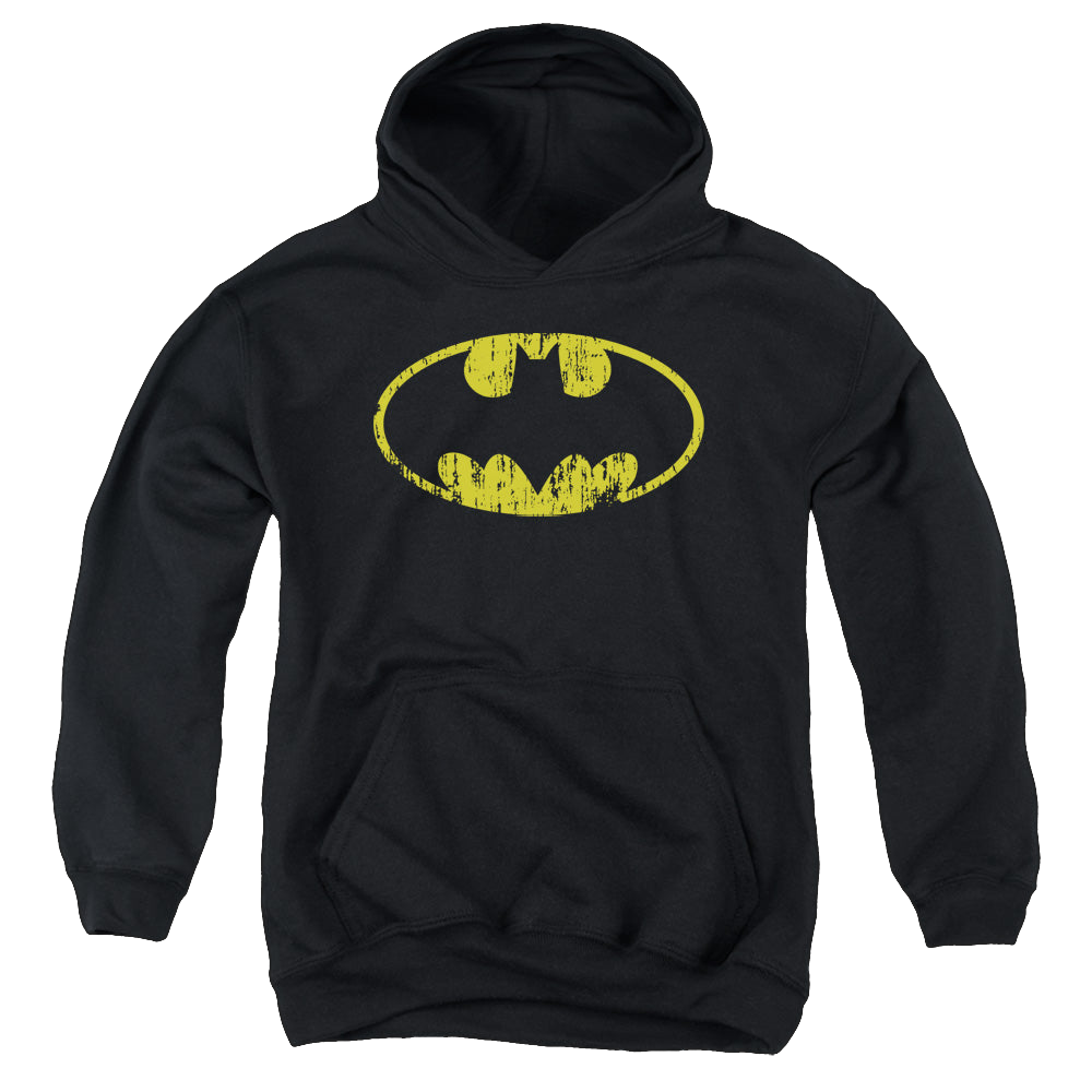 DC Batman Classic Logo Distressed - Youth Hoodie Youth Hoodie (Ages 8-12) Batman   