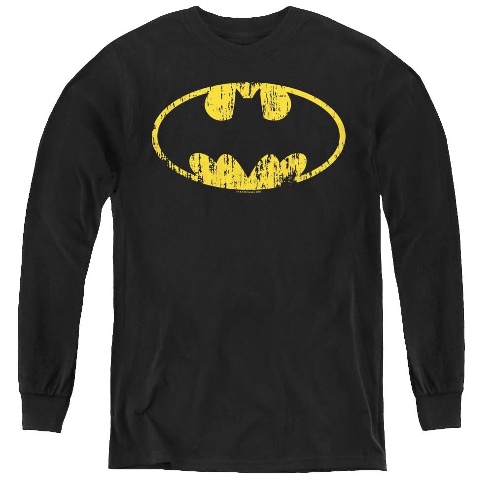 Dc Batman Classic Logo Distressed - Youth Long Sleeve T-Shirt Youth Long Sleeve T-Shirt Batman   