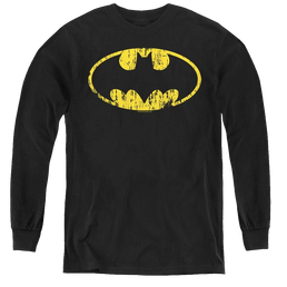 Dc Batman Classic Logo Distressed - Youth Long Sleeve T-Shirt Youth Long Sleeve T-Shirt Batman   