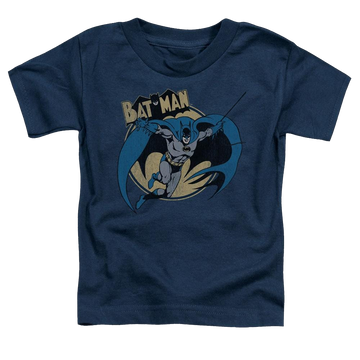 Navy toddler t-shirt with DC Batman Through The Night graphic