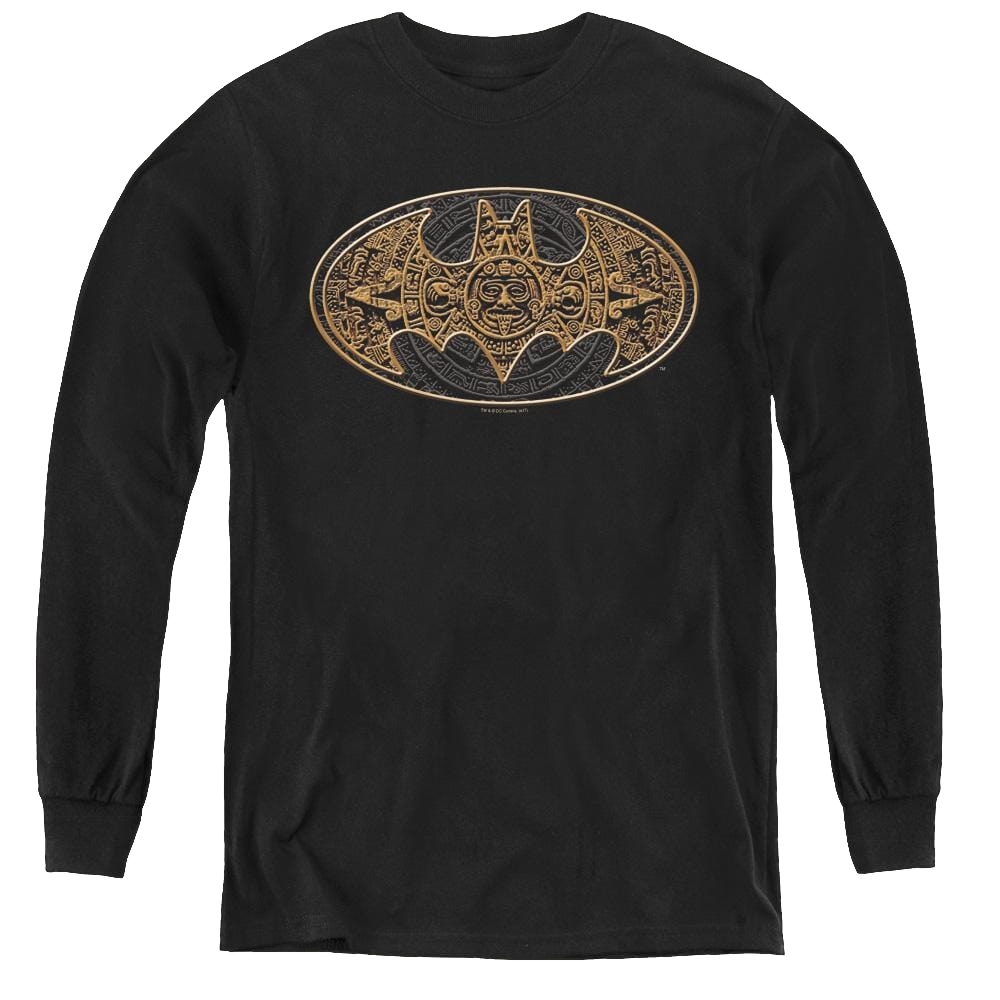 Dc Batman Aztec Bat Logo - Youth Long Sleeve T-Shirt Youth Long Sleeve T-Shirt Batman   