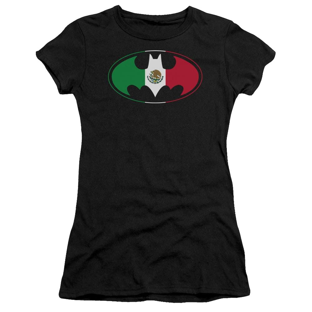 Batman Mexican Flag Shield - Juniors T-Shirt Juniors T-Shirt Batman   