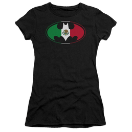 Batman Mexican Flag Shield - Juniors T-Shirt Juniors T-Shirt Batman   