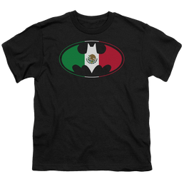 DC Batman Mexican Flag Shield - Youth T-Shirt Youth T-Shirt (Ages 8-12) Batman   