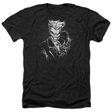 Batman Jokers Splatter Smile - Men's Heather T-Shirt Men's Heather T-Shirt Joker   