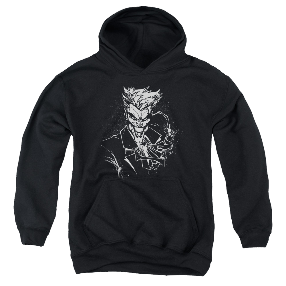 Joker, The Jokers Splatter Smile - Youth Hoodie Youth Hoodie (Ages 8-12) Joker   