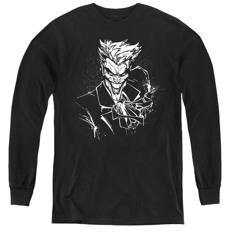 Joker, The Jokers Splatter Smile - Youth Long Sleeve T-Shirt Youth Long Sleeve T-Shirt Joker   