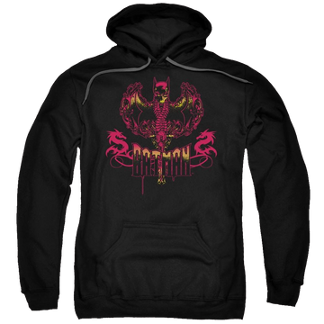 Black pullover hoodie with Batman Heart Of Fire graphic