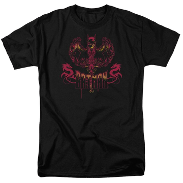 Black men's regular fit t-shirt with Batman Heart Of Fire graphic