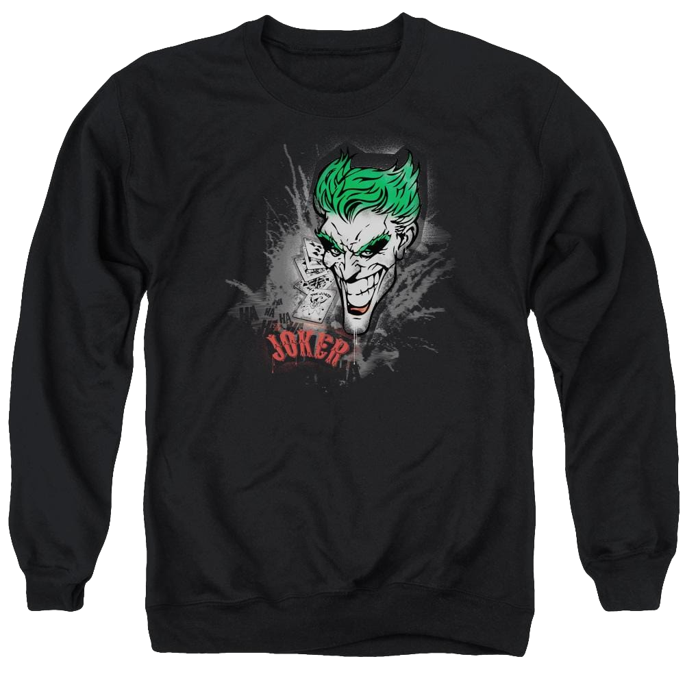 Batman Joker Sprays The City - Men's Crewneck Sweatshirt Men's Crewneck Sweatshirt Joker   