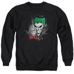 Batman Joker Sprays The City - Men's Crewneck Sweatshirt Men's Crewneck Sweatshirt Joker   