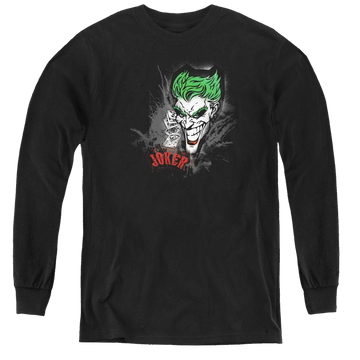 Joker, The Joker Sprays The City - Youth Long Sleeve T-Shirt Youth Long Sleeve T-Shirt Joker   