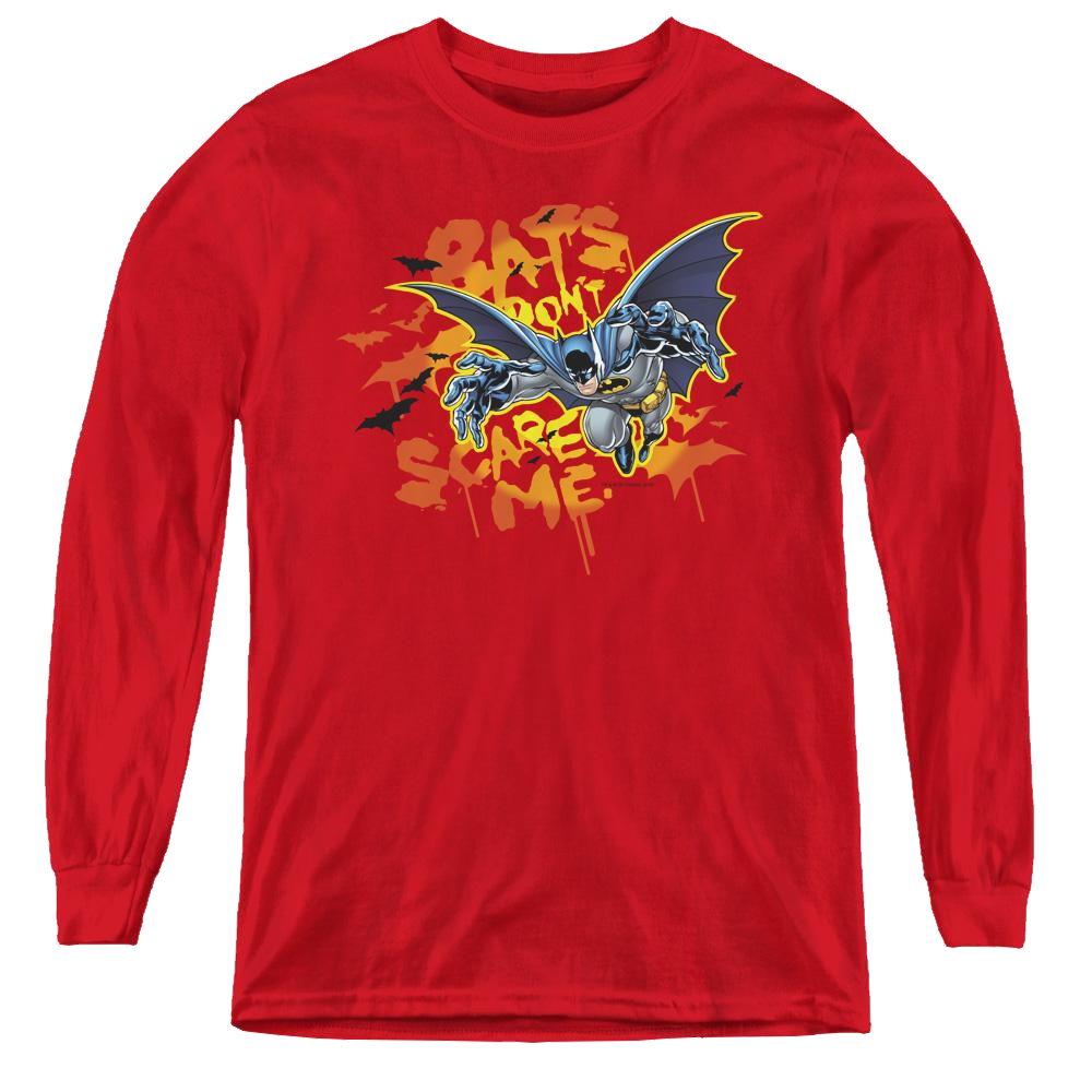 Dc Batman Bats Dont Scare Me - Youth Long Sleeve T-Shirt Youth Long Sleeve T-Shirt Batman   
