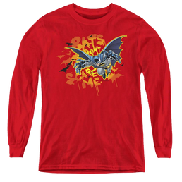 Dc Batman Bats Dont Scare Me - Youth Long Sleeve T-Shirt Youth Long Sleeve T-Shirt Batman   