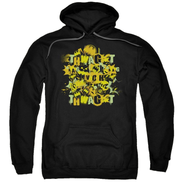 Black pullover hoodie with Batman Halloween Knight Sounds graphic