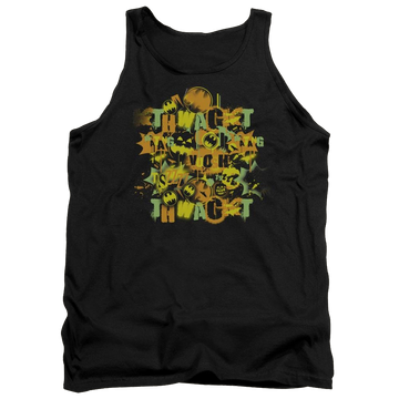 Black men's tank with Batman Halloween Knight Sounds graphic