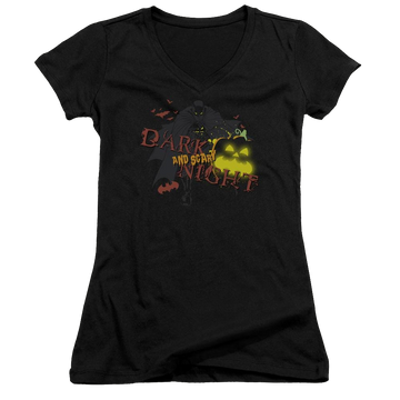 Batman Dark And Scary Night - Juniors V-Neck T-Shirt Juniors V-Neck T-Shirt Batman   