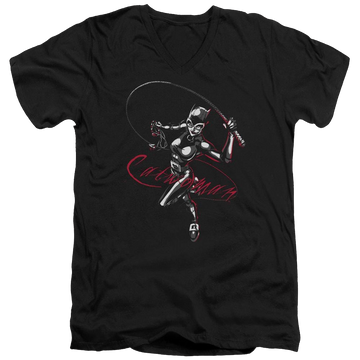 Batman Kitten With A Whip - Men's V-Neck T-Shirt Men's V-Neck T-Shirt Catwoman   