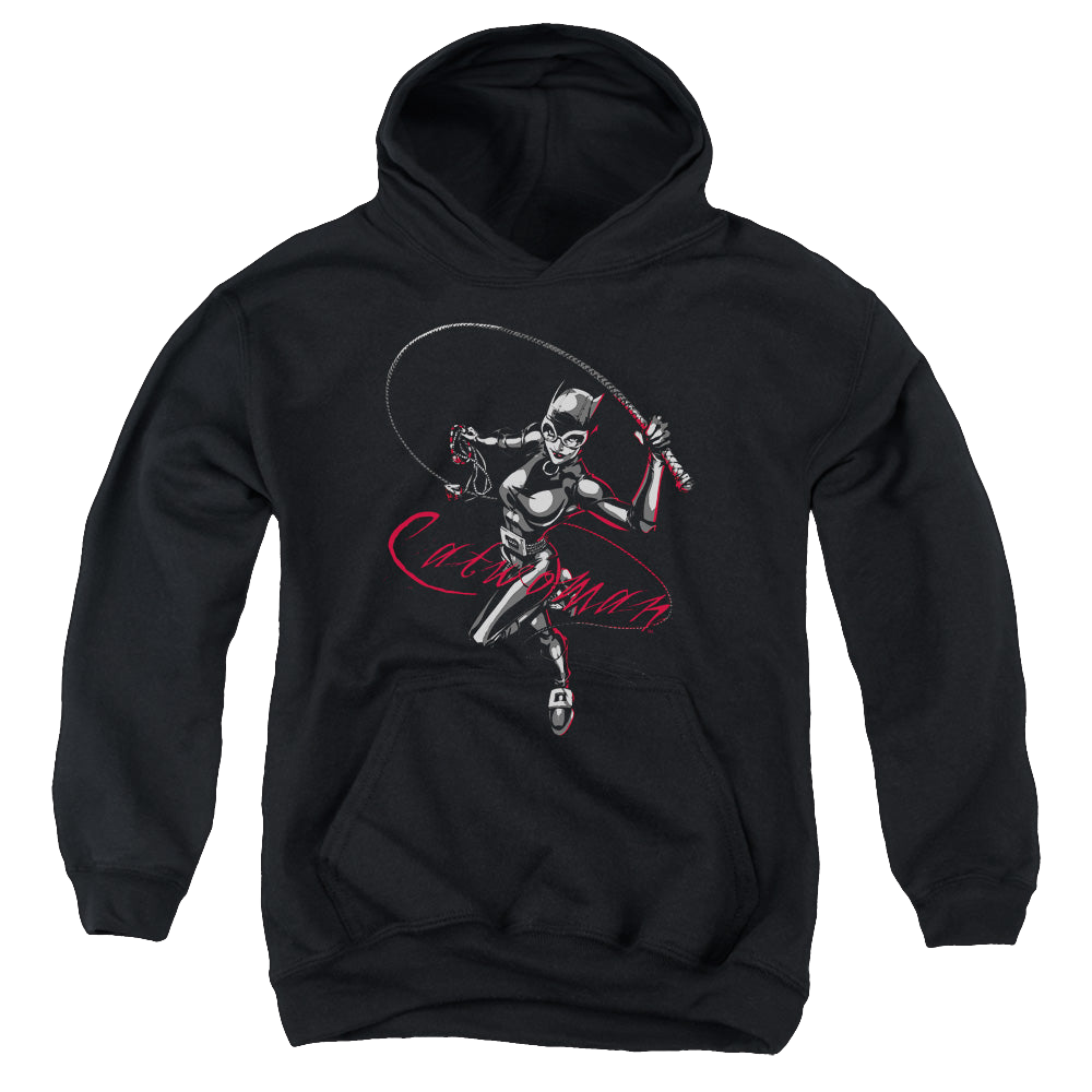 Catwoman Kitten With A Whip - Youth Hoodie Youth Hoodie (Ages 8-12) Catwoman   