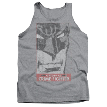 Athletic heather men's tank with Batman Orginal Crime Fighter graphic