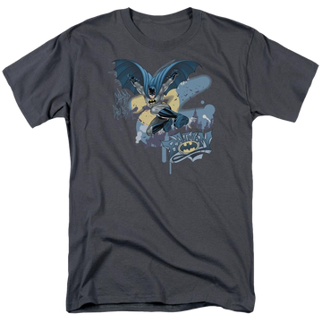 Charcoal men's regular fit t-shirt with Batman Into The Night graphic