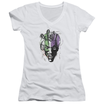 Batman Joker Airbrush - Juniors V-Neck T-Shirt Juniors V-Neck T-Shirt Joker   