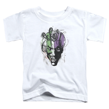 White toddler t-shirt with Joker Airbrush graphic