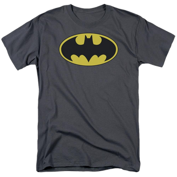 Charcoal men's regular fit t-shirt with Batman Classic Bat Logo graphic
