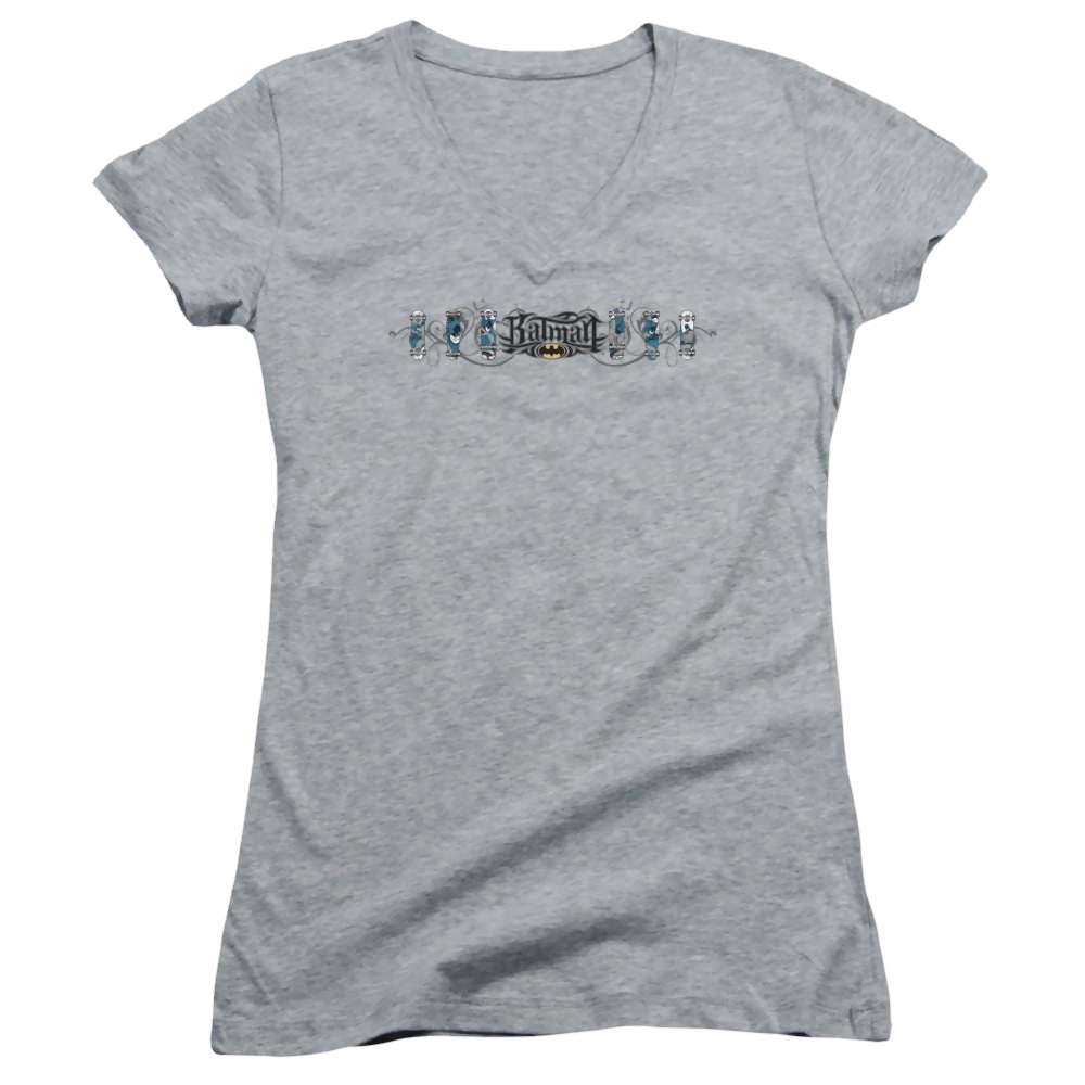 Batman Skateboard Bats - Juniors V-Neck T-Shirt Juniors V-Neck T-Shirt Batman   