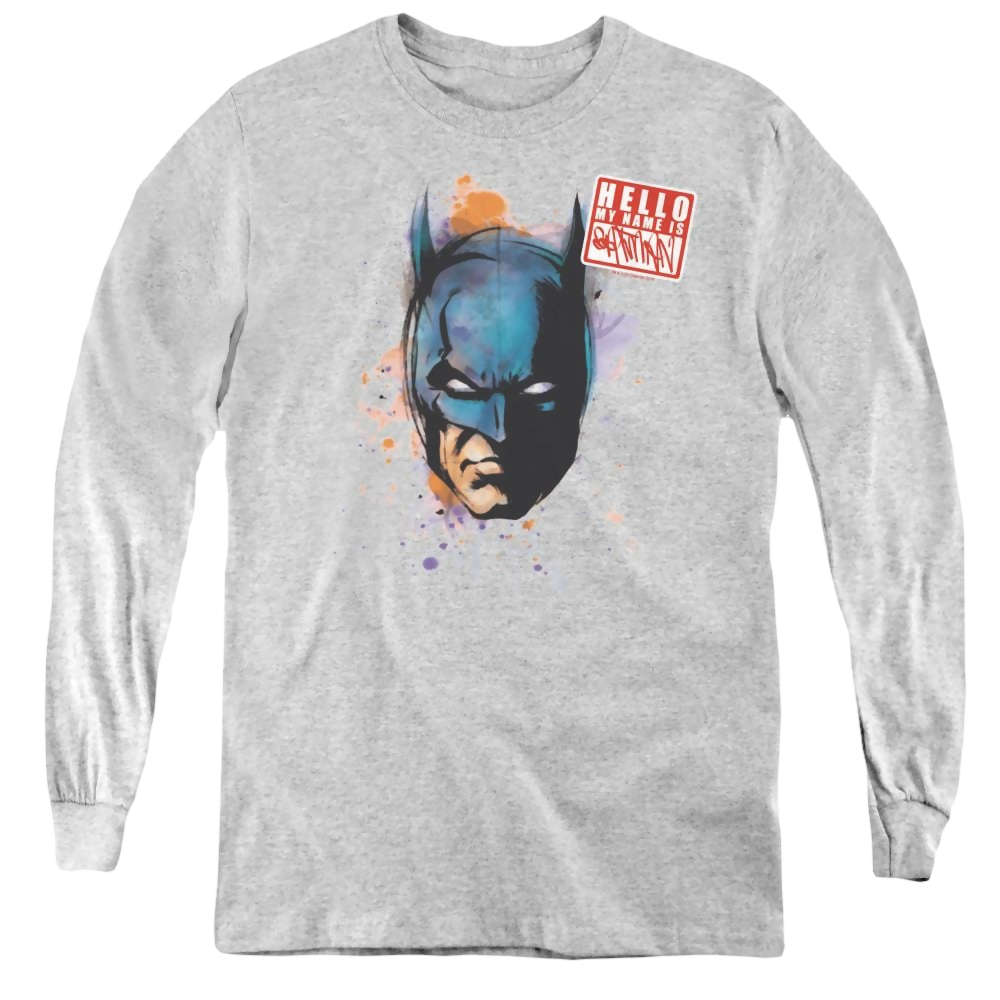 Dc Batman Hello - Youth Long Sleeve T-Shirt Youth Long Sleeve T-Shirt Batman   