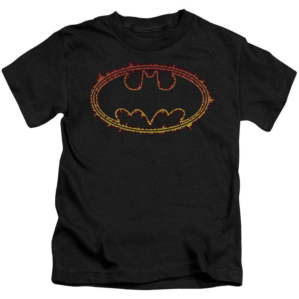 Batman Flame Outlined Logo - Juniors V-Neck T-Shirt Juniors V-Neck T-Shirt Batman   