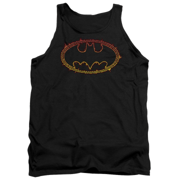Black men's tank with Batman Flame Outlined Logo graphic