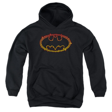 DC Batman Flame Outlined Logo - Youth Hoodie Youth Hoodie (Ages 8-12) Batman   