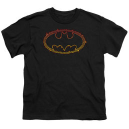 DC Batman Flame Outlined Logo - Youth T-Shirt Youth T-Shirt (Ages 8-12) Batman   