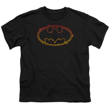 DC Batman Flame Outlined Logo - Youth T-Shirt Youth T-Shirt (Ages 8-12) Batman   