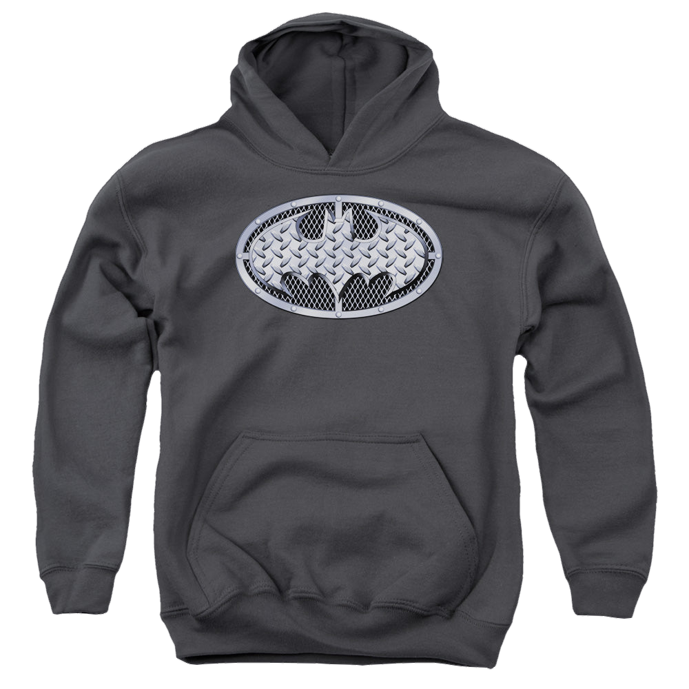 DC Batman Steel Mesh Shield - Youth Hoodie Youth Hoodie (Ages 8-12) Batman   