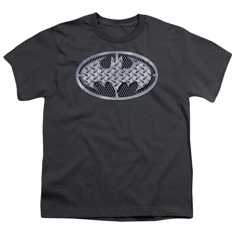 DC Batman Steel Mesh Shield - Youth T-Shirt Youth T-Shirt (Ages 8-12) Batman   