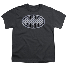 DC Batman Steel Mesh Shield - Youth T-Shirt Youth T-Shirt (Ages 8-12) Batman   