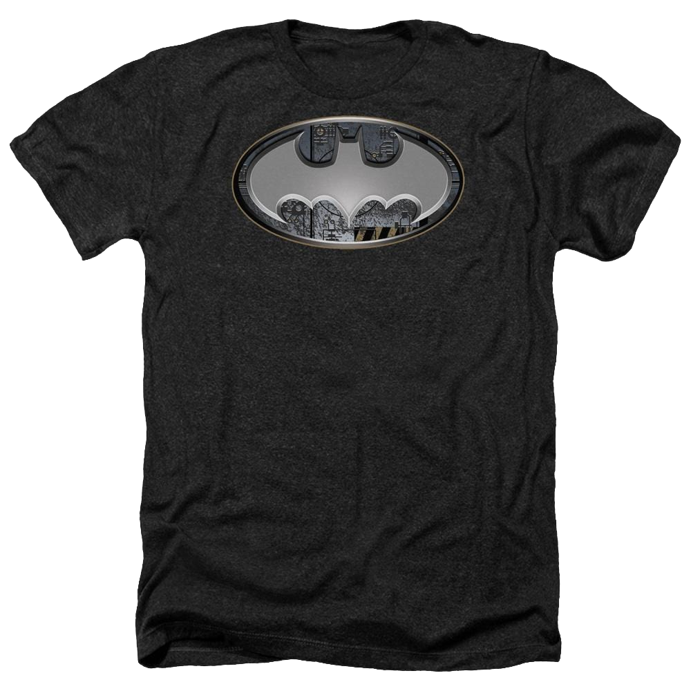 Batman Steel Wall Shield - Men's Heather T-Shirt Men's Heather T-Shirt Batman   