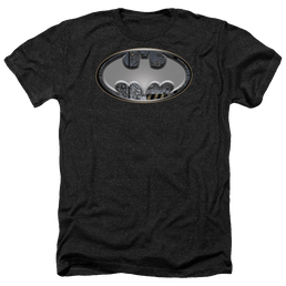 Batman Steel Wall Shield - Men's Heather T-Shirt Men's Heather T-Shirt Batman   