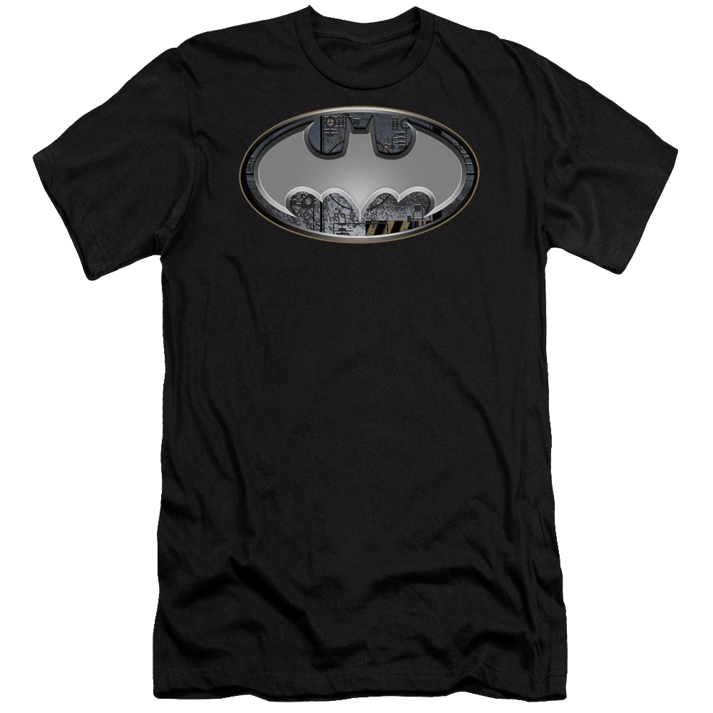 Batman Steel Wall Shield - Men's Premium Slim Fit T-Shirt Men's Premium Slim Fit T-Shirt Batman   