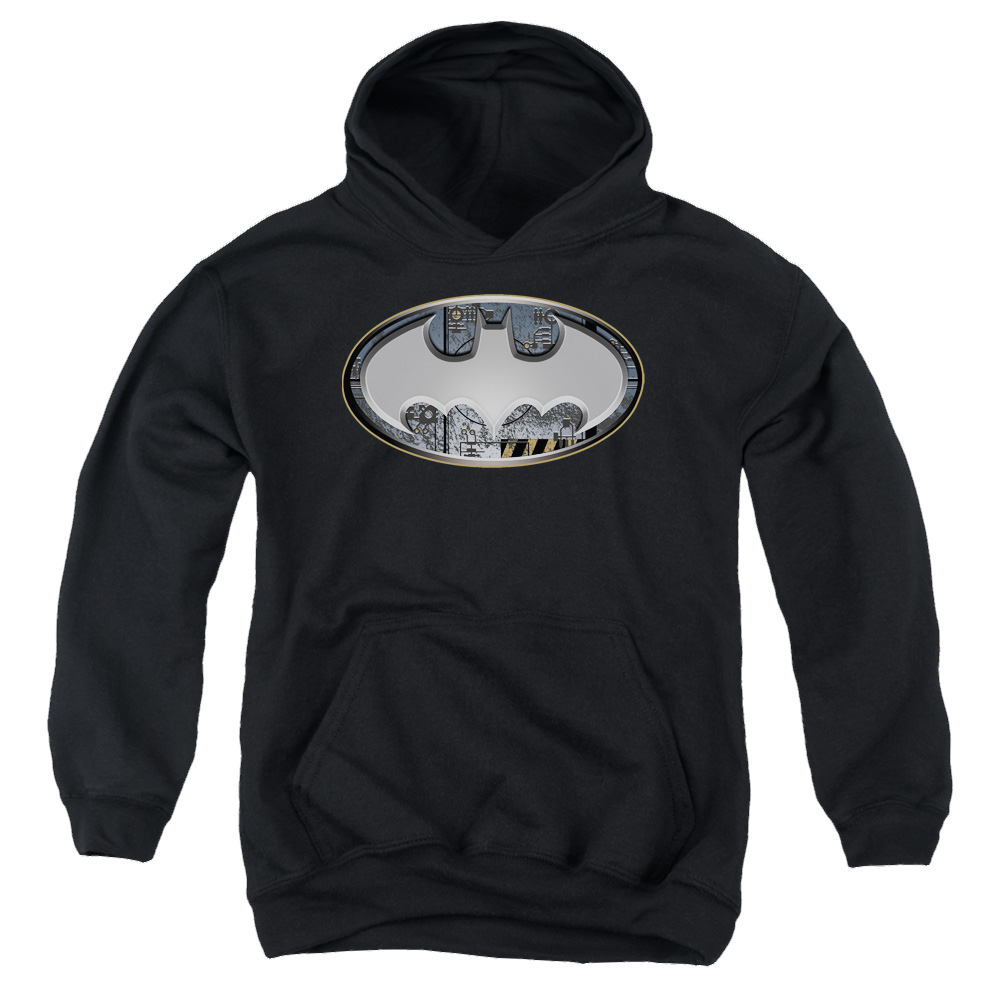 DC Batman Steel Wall Shield - Youth Hoodie Youth Hoodie (Ages 8-12) Batman   