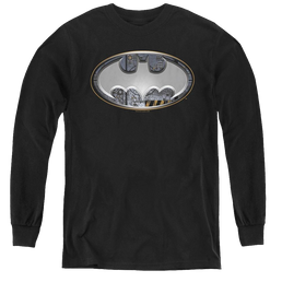 Dc Batman Steel Wall Shield - Youth Long Sleeve T-Shirt Youth Long Sleeve T-Shirt Batman   