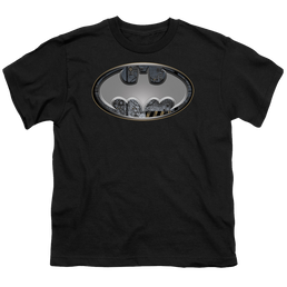 DC Batman Steel Wall Shield - Youth T-Shirt Youth T-Shirt (Ages 8-12) Batman   