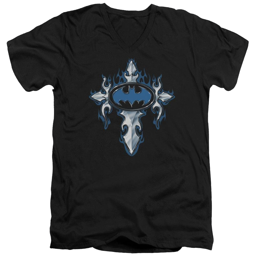 Batman Gothic Steel Logo - Men's V-Neck T-Shirt Men's V-Neck T-Shirt Batman   