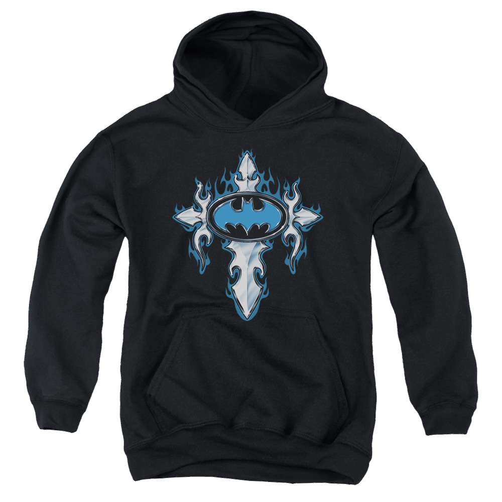 DC Batman Gothic Steel Logo - Youth Hoodie Youth Hoodie (Ages 8-12) Batman   