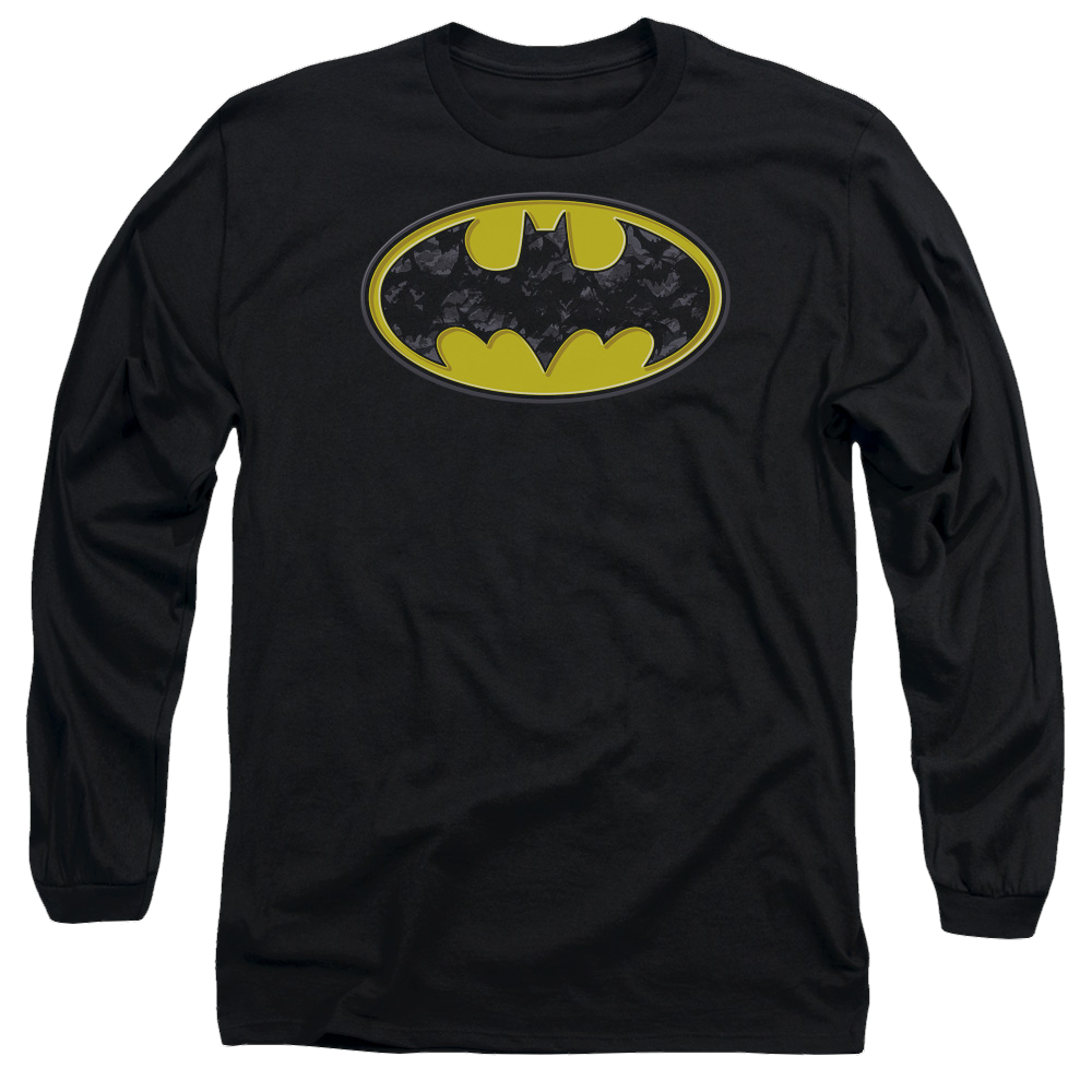 Batman Bats In Logo - Men's Long Sleeve T-Shirt Men's Long Sleeve T-Shirt Batman   