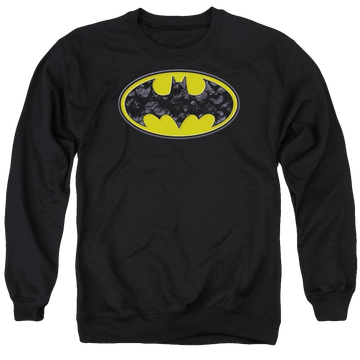 Batman Bats In Logo - Men's Crewneck Sweatshirt Men's Crewneck Sweatshirt Batman   